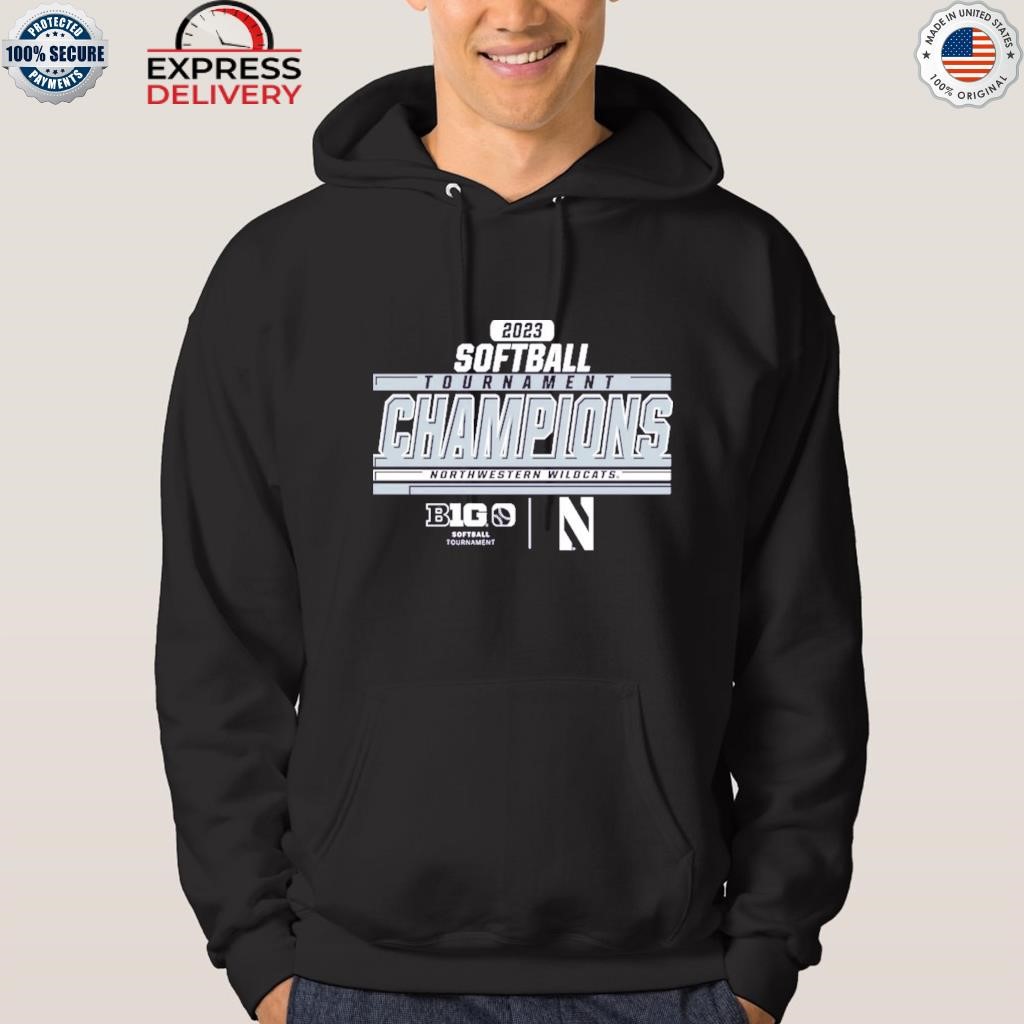 Purple northwestern wildcats 2023 ncaa big ten softball conference tournament champions shirt hoodie.jpg