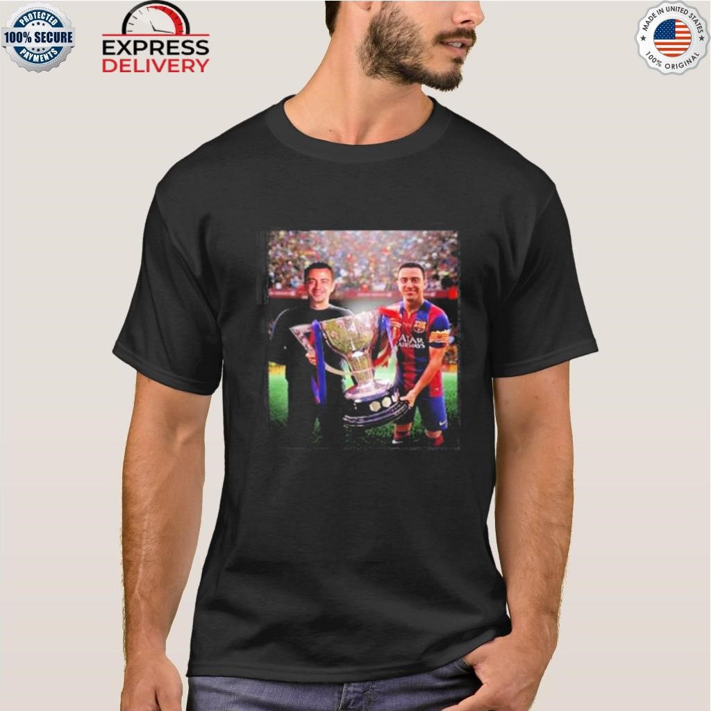 XavI brought LA liga champions back to barcelona shirt