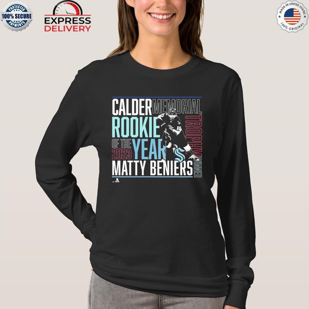 Matty beniers Seattle kraken 2023 calder trophy winner shirt