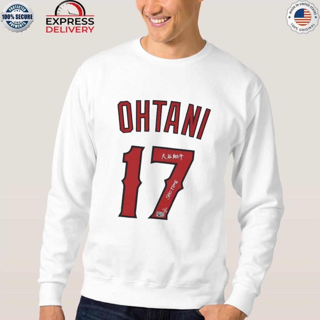 Shohei Ohtani Los Angeles Angels Autographed And Inscribed Nike #17  Authentic Jersey Kanji Signature T Shirt, hoodie, sweater and long sleeve