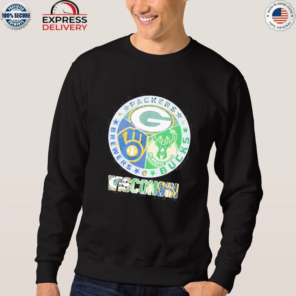 Official Wisconsin Green Bay Packers Brewers Milwaukee Bucks Logo Shirt,  hoodie, sweater, long sleeve and tank top