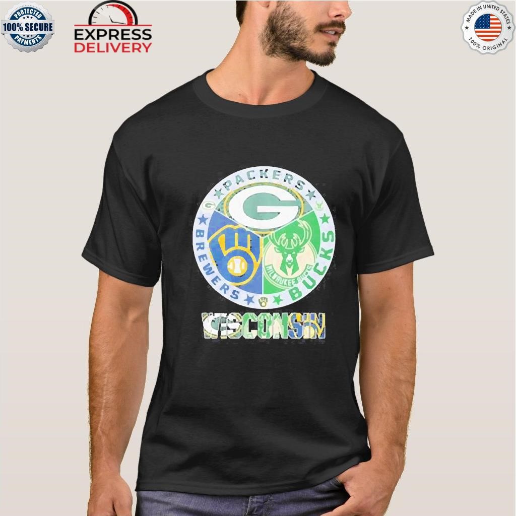 American Flag Milwaukee Brewers Bucks And Packers 2023 shirt