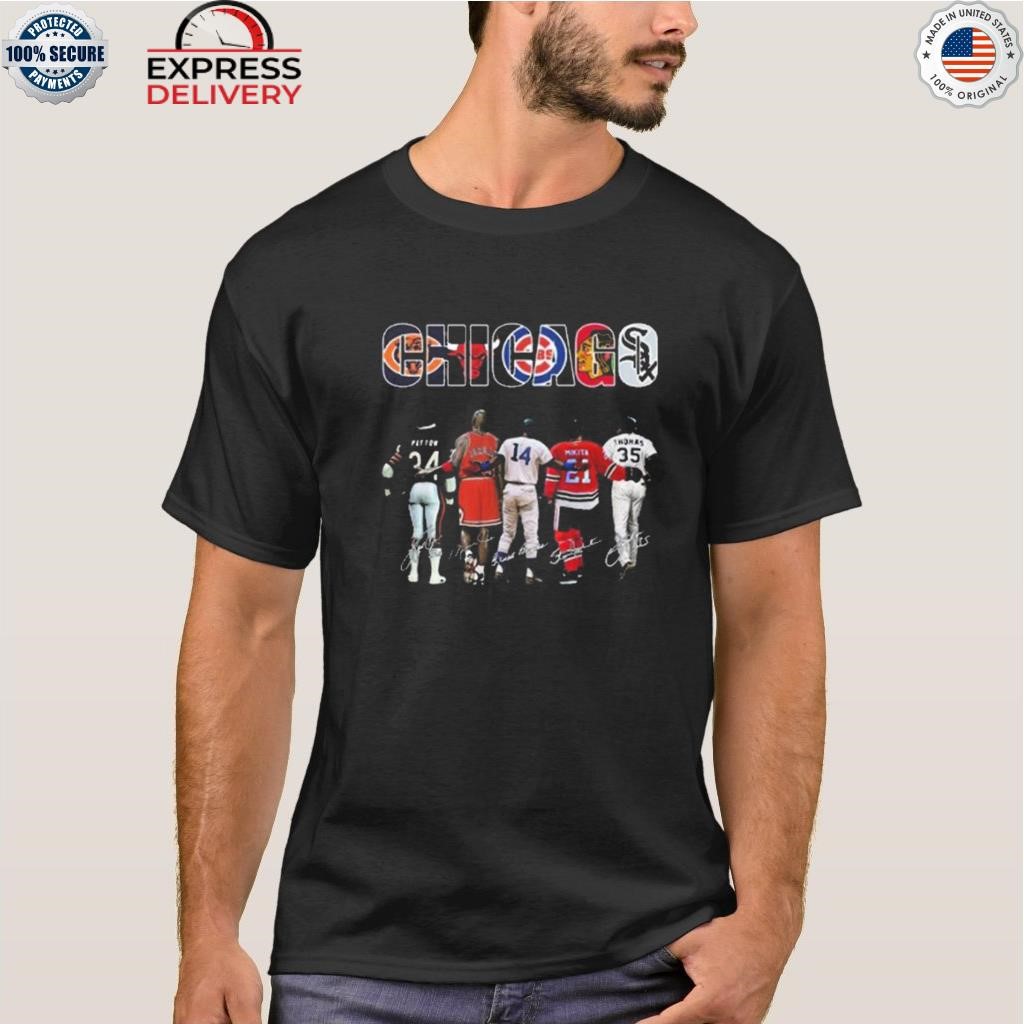 Chicago Bear Cubs White Sox Blackhawks Bulls Legends Team T Shirt