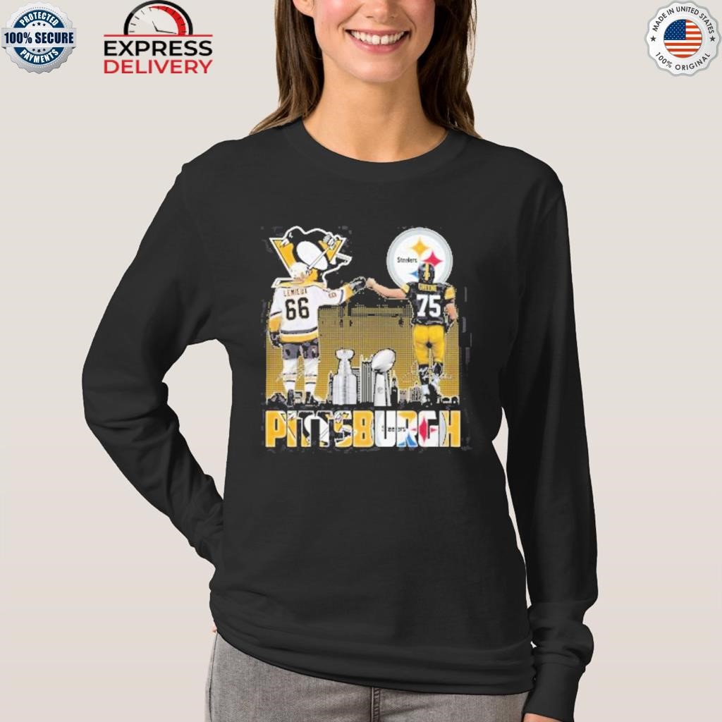 Product pittsburgh Steelers Greene And Penguins Lemieux City Champions T  Shirt, hoodie, sweater, long sleeve and tank top