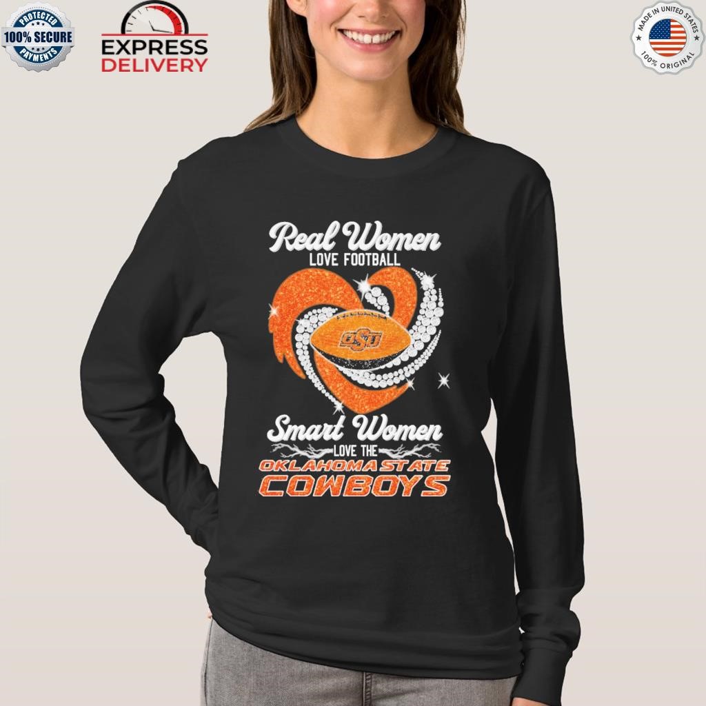 Real women love football smart women love the Oklahoma State Cowboys  football heart 2023 shirt, hoodie, sweater, long sleeve and tank top