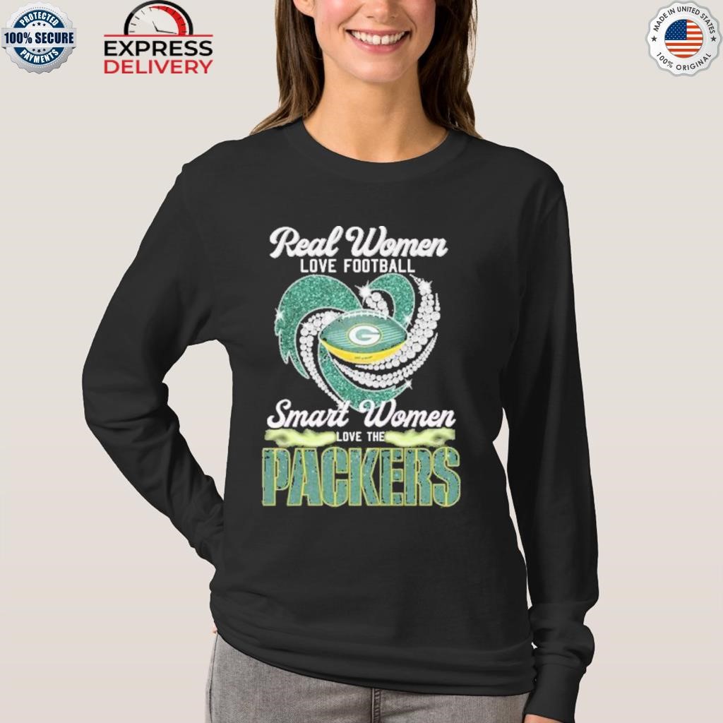 Real women love football smart women love the Green Bay Packers heart logo  shirt, hoodie, sweater, long sleeve and tank top