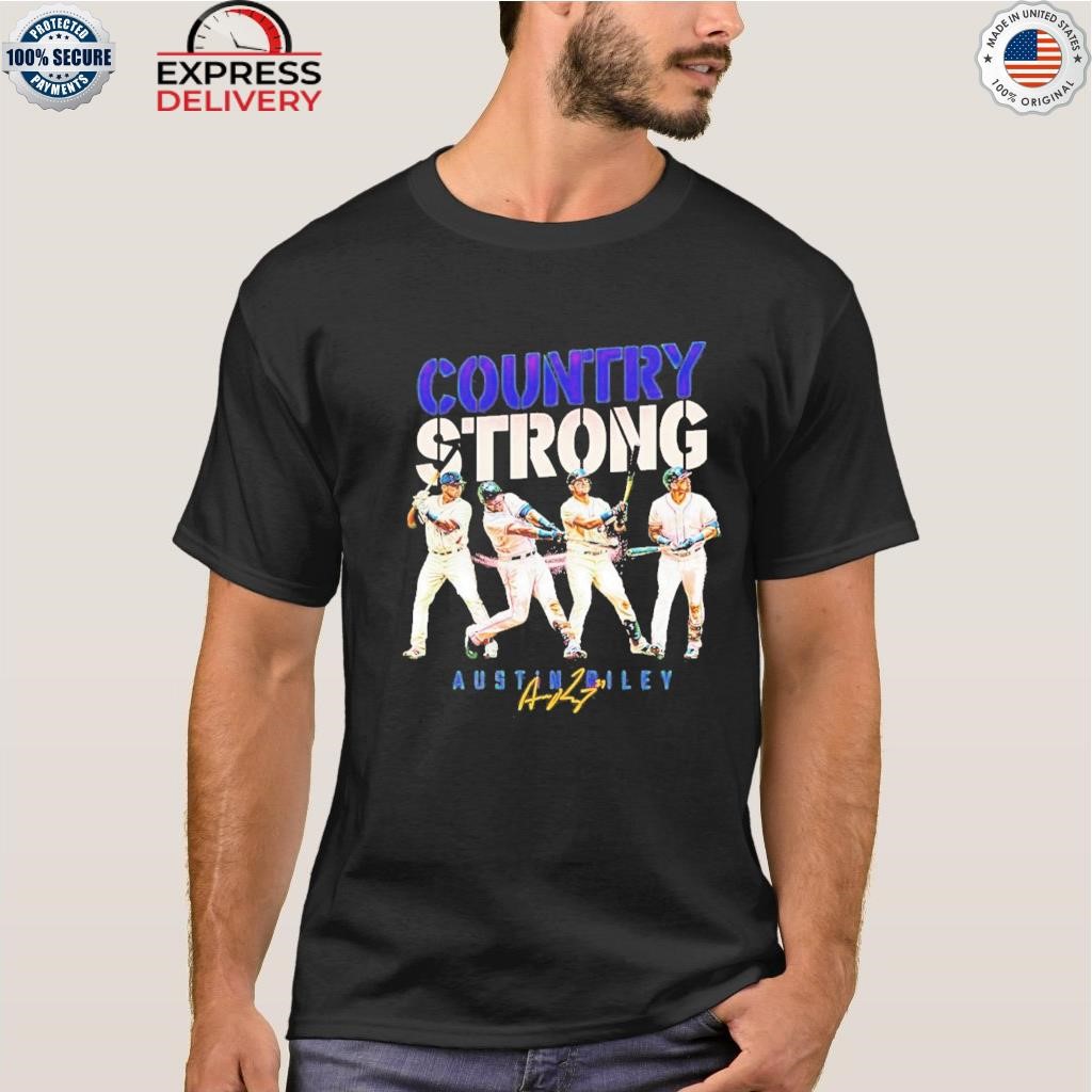 Official austin riley country strong mlbpa T-shirt, hoodie