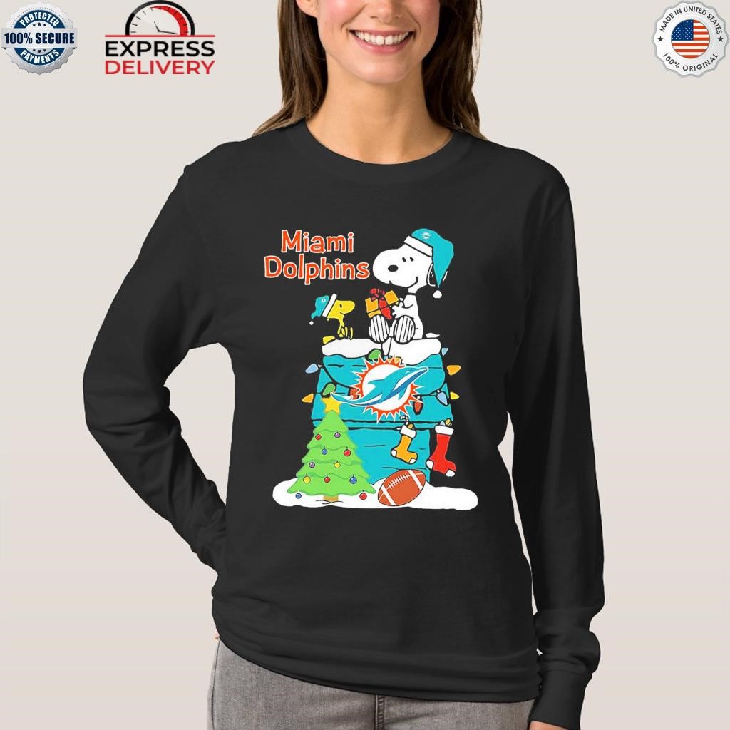 Miami Dolphins Christmas Snoopy and Woodstock 2023 T-shirt, hoodie, sweater,  long sleeve and tank top