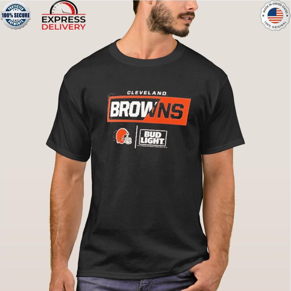 Official cleveland Browns Fanatics Branded NFL x Bud Light T-Shirt