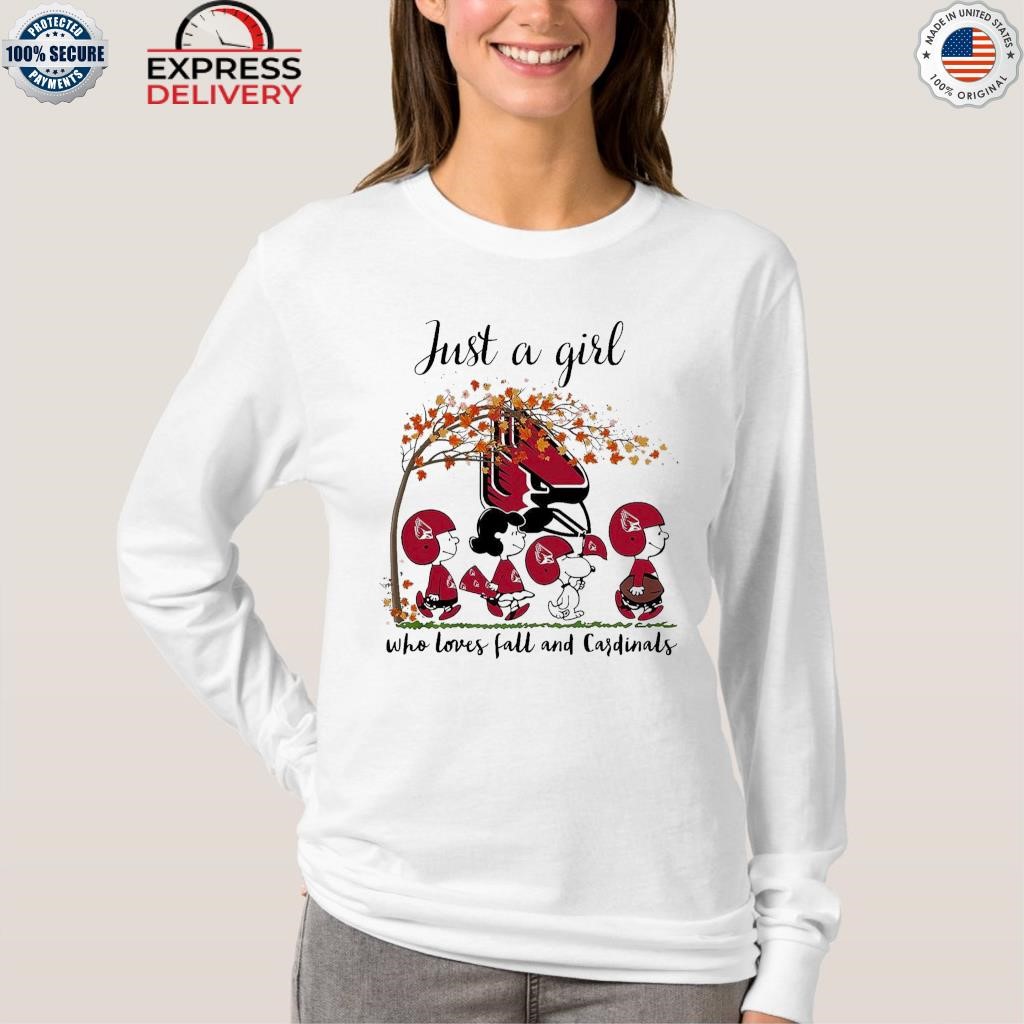 Snoopy Just A Woman Who Loves Fall And Ball State Cardinals Peanuts Cartoon  Logo Shirt, hoodie, sweater, long sleeve and tank top