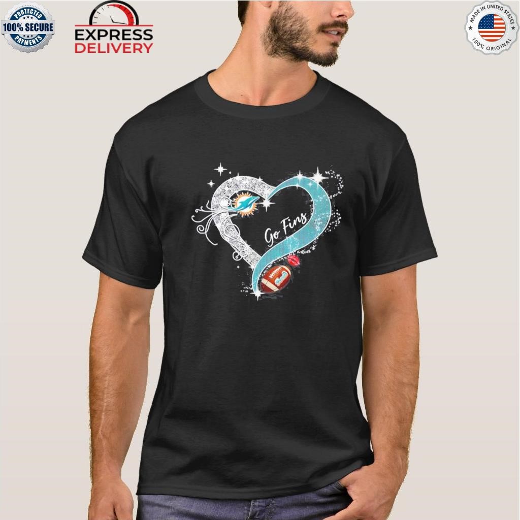 Official miamI dolphins go fins heart T-shirt, hoodie, sweater, long sleeve  and tank top