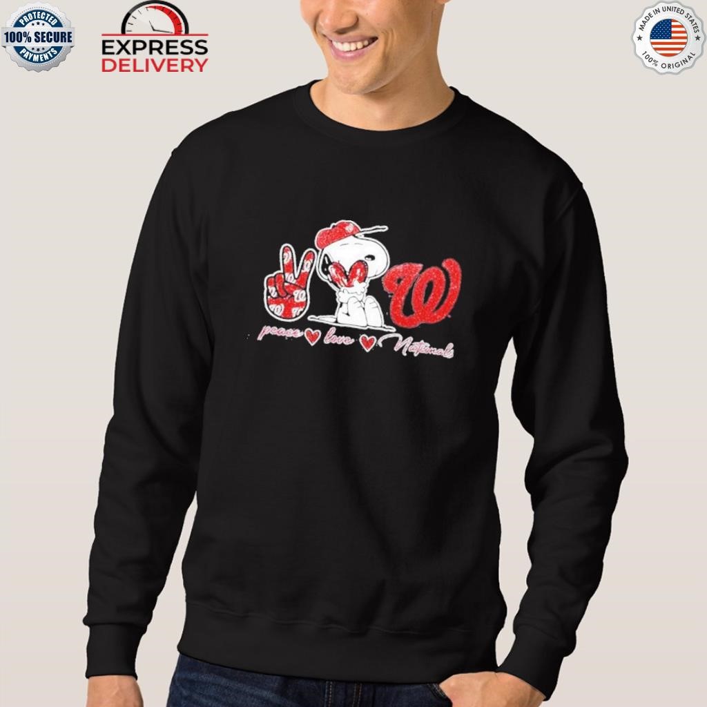 Snoopy Peace Love Washington Nationals Shirt, hoodie, sweater
