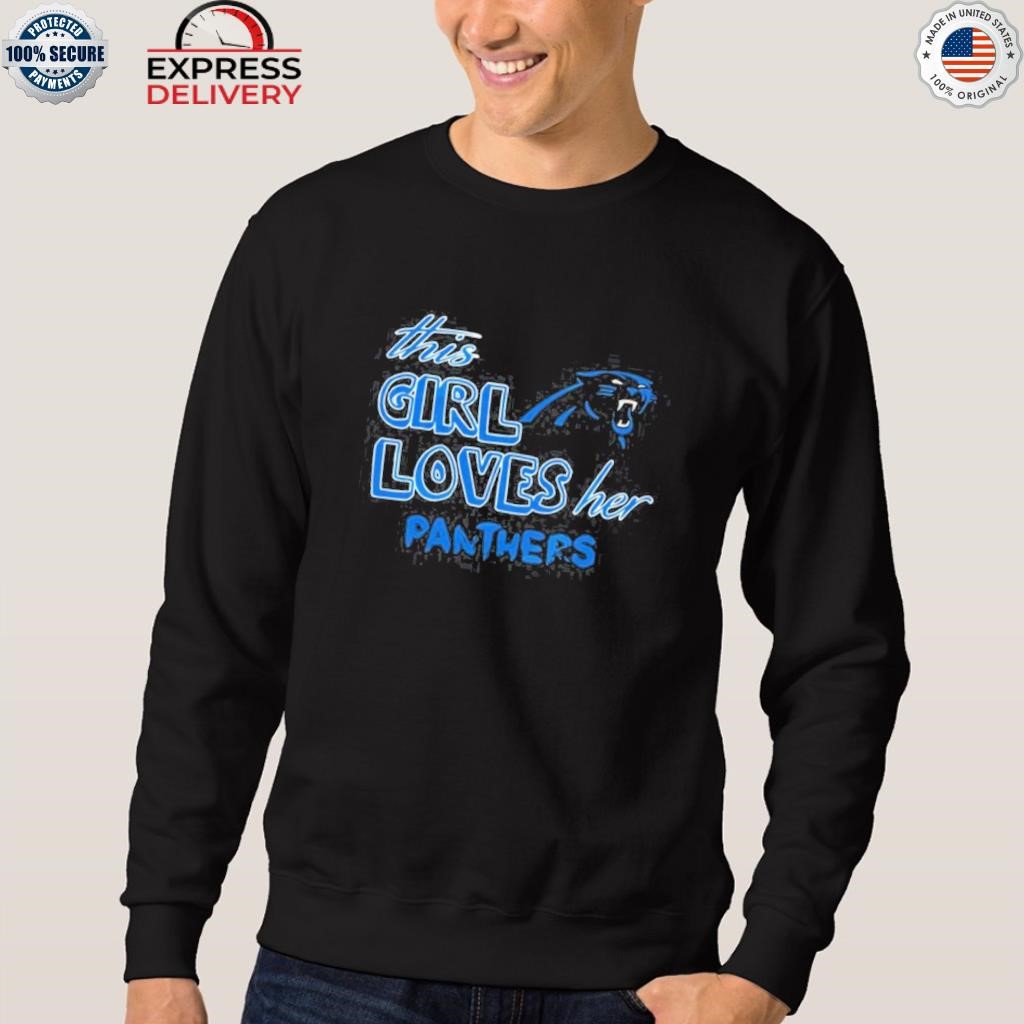 MagikTees This Girl Loves Her Panthers Football Long Sleeve T-Shirt