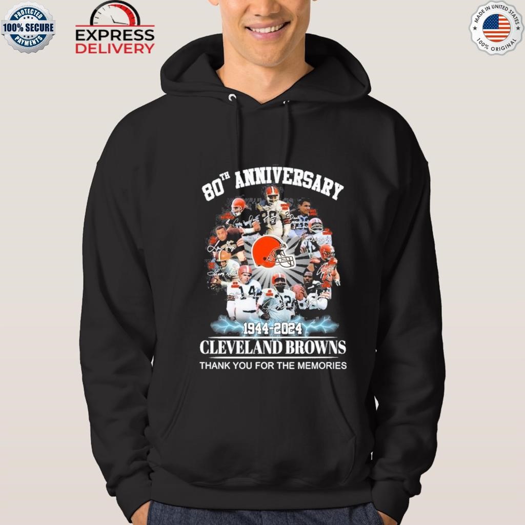 80th anniversary 1944 2024 Cleveland browns thank you for the memories shirt,  hoodie, sweater, long sleeve and tank top