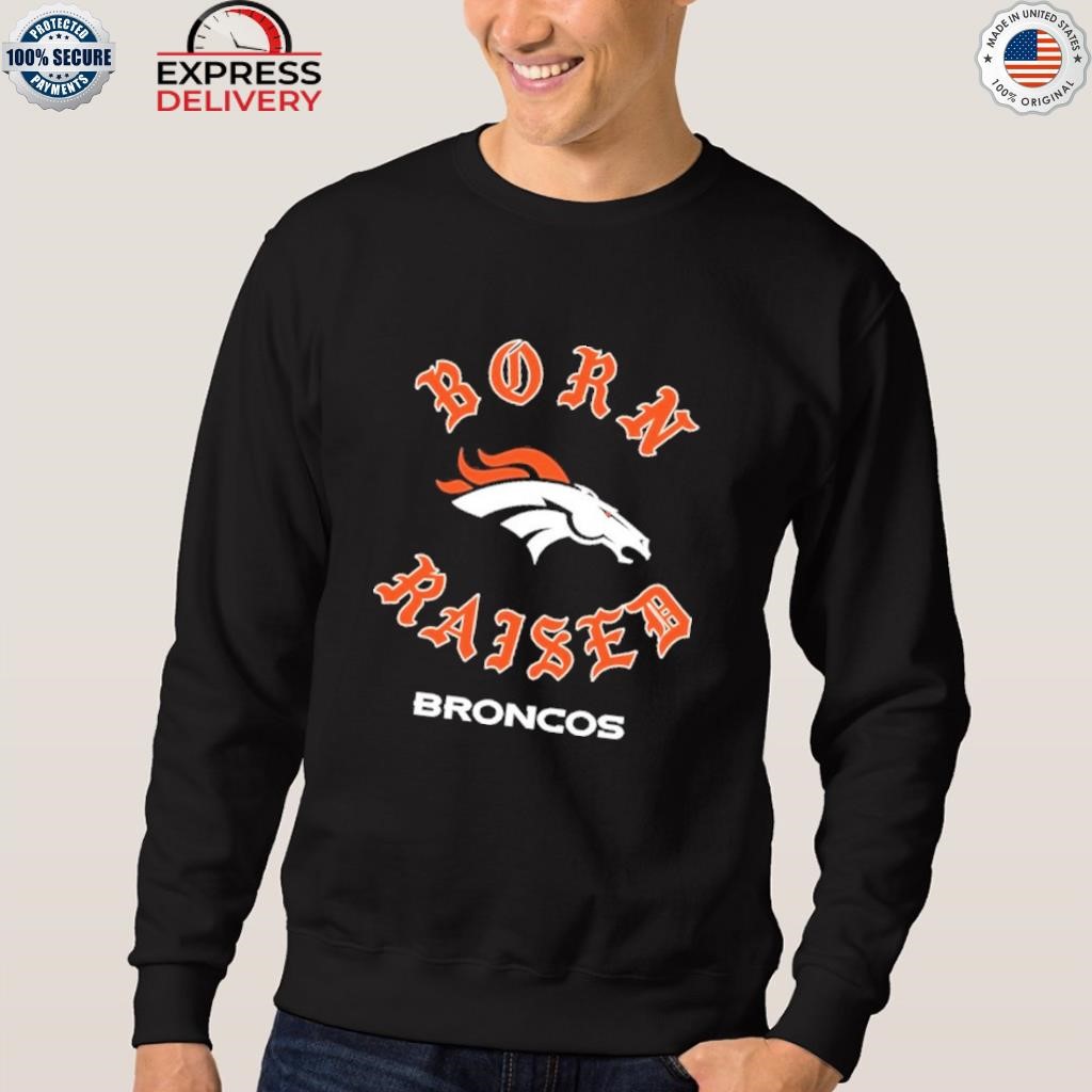 Unisex Born x Raised Black Denver Broncos Pullover Hoodie Size: 3XL