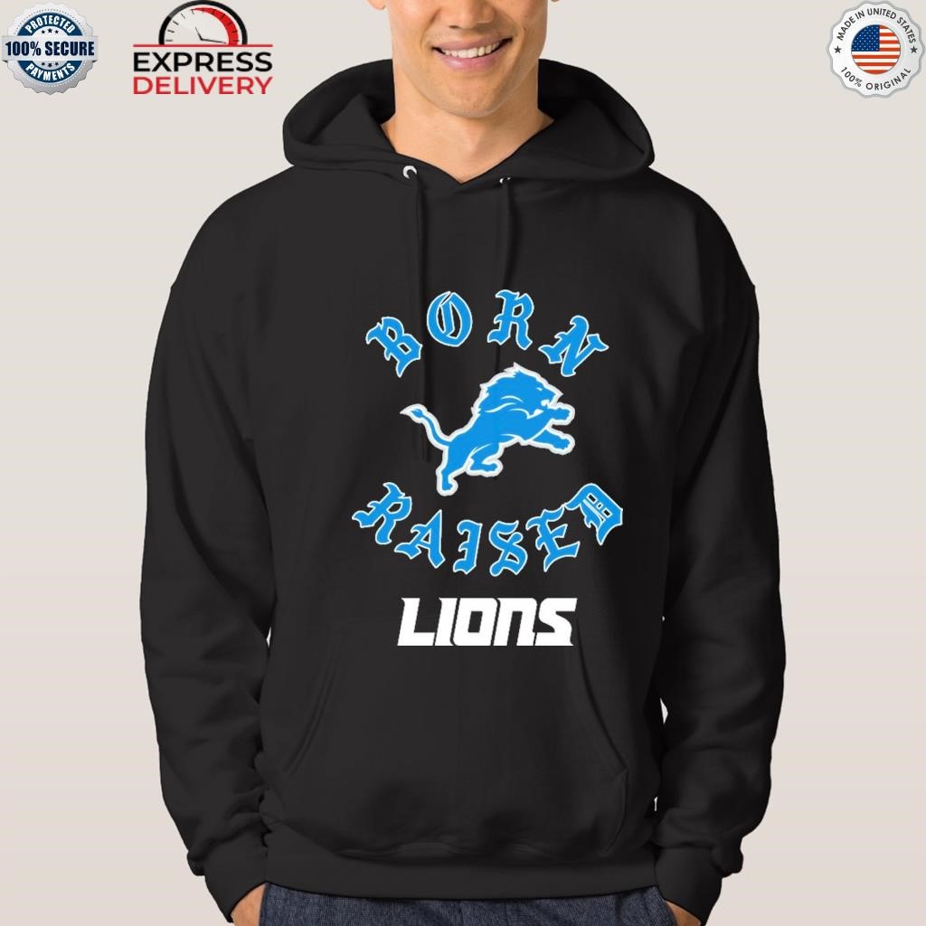 Detroit Lions Born x Raised Unisex Pullover Hoodie - Black