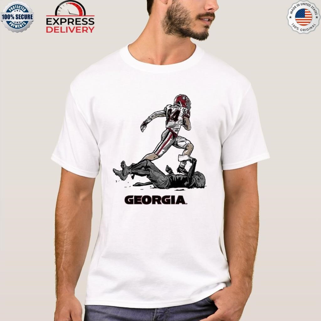 Georgia Football Ladd McConkey Superstar Pose Shirt - ReviewsTees