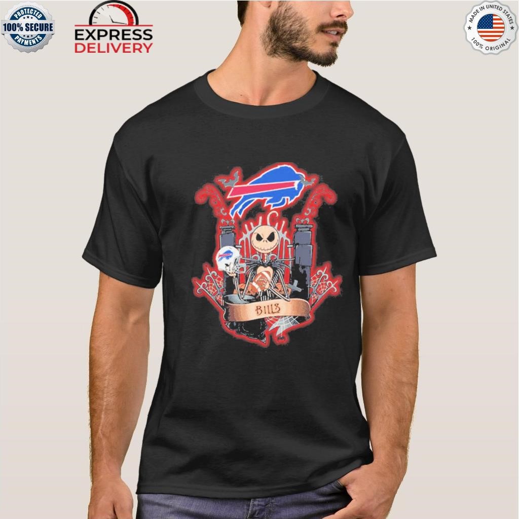 NFL Buffalo Bills Football Jack Skellington Halloween T-Shirt