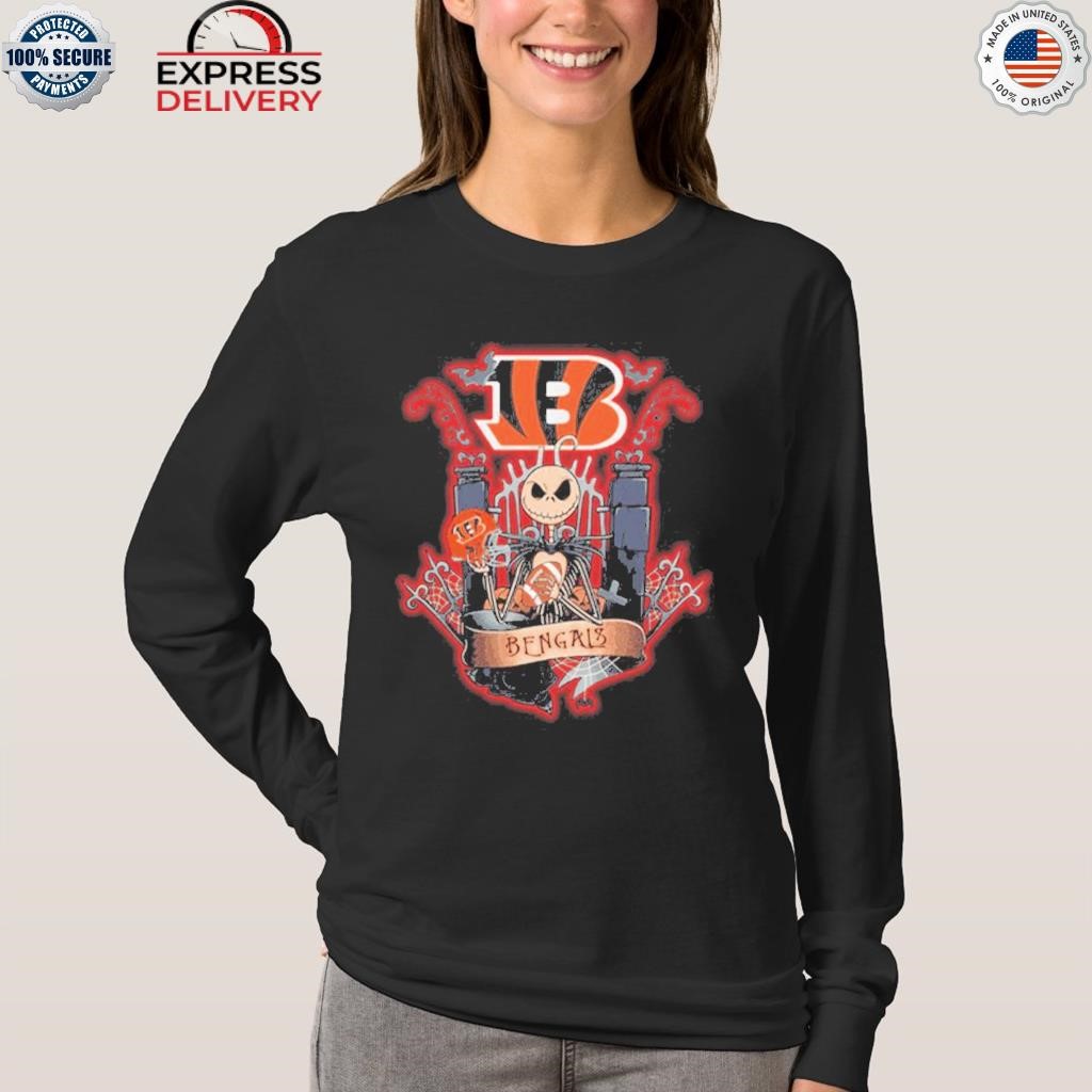 NFL Cincinnati Bengals Football Jack Skellington Halloween Youth Sweatshirt