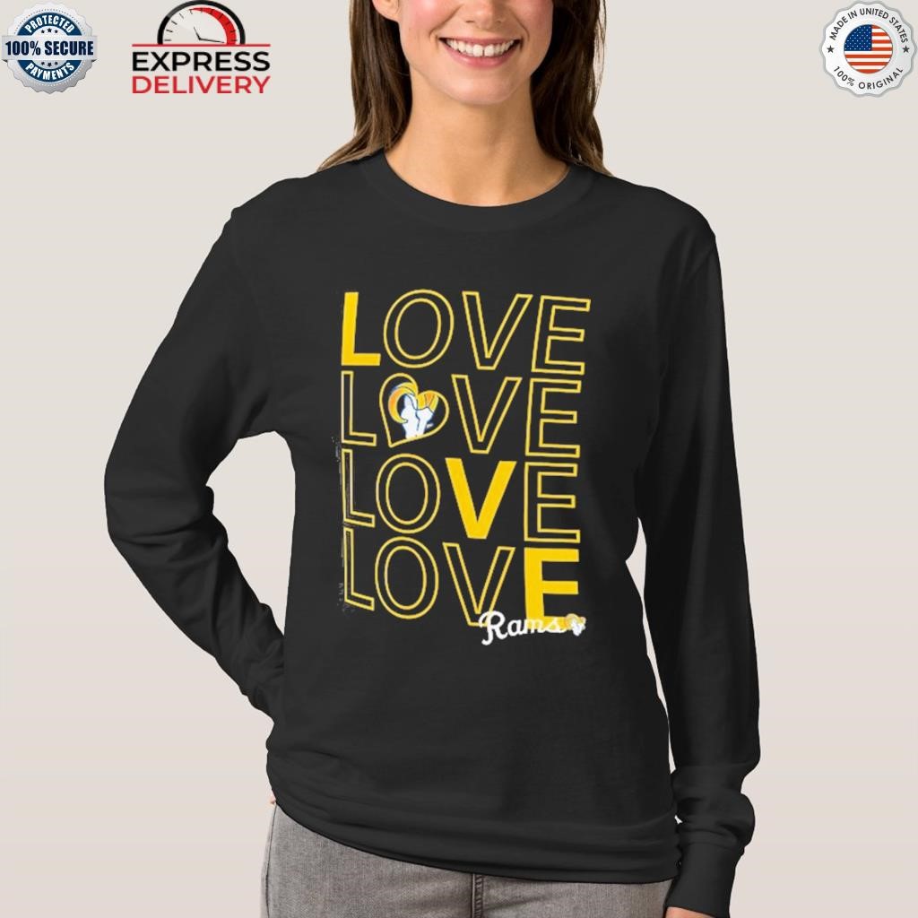 Los angeles rams giiI 4her by carl banks women's love graphic shirt,  hoodie, sweater, long sleeve and tank top