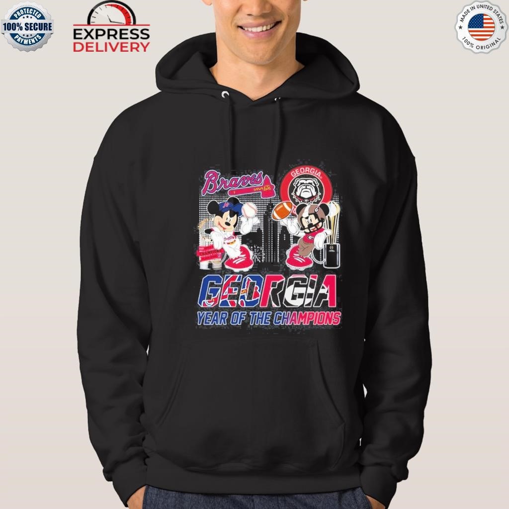 Mickey Mouse Georgia Bulldogs Atlanta Braves Georgia Year Of The Champions  Shirt, hoodie, sweater, long sleeve and tank top