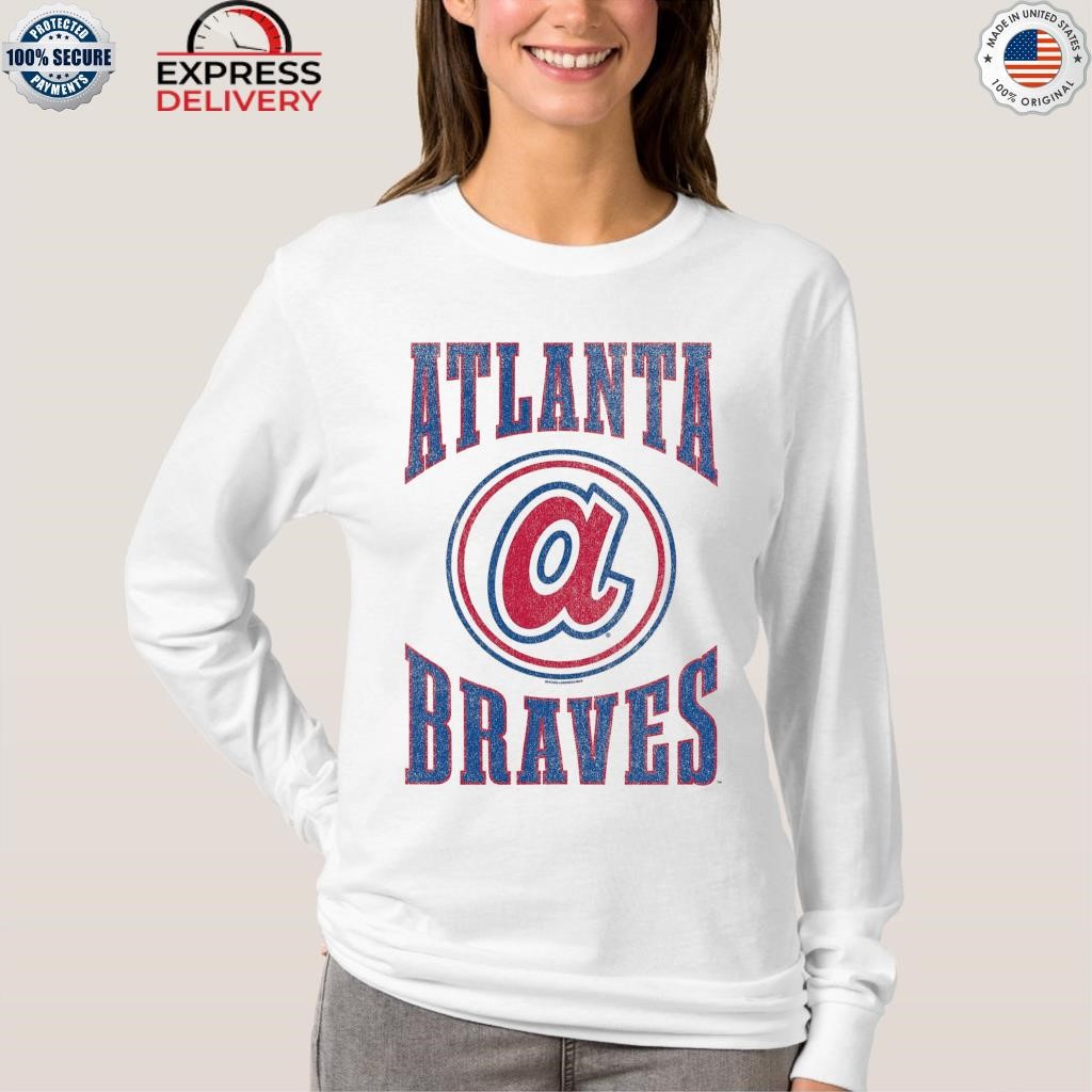 Women's Profile Navy Atlanta Braves Plus Size Arch Logo T-Shirt