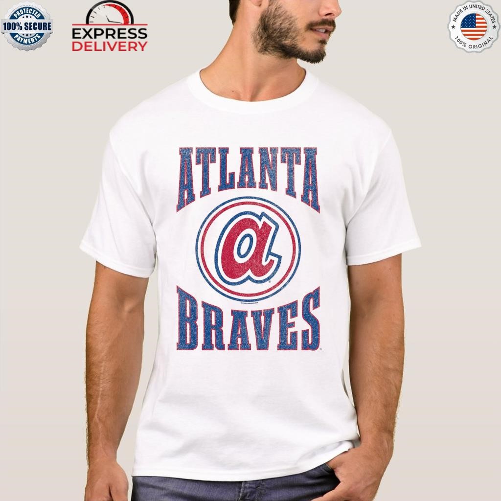 Atlanta Braves Profile Women's Plus Size Arch Logo T-Shirt - Navy
