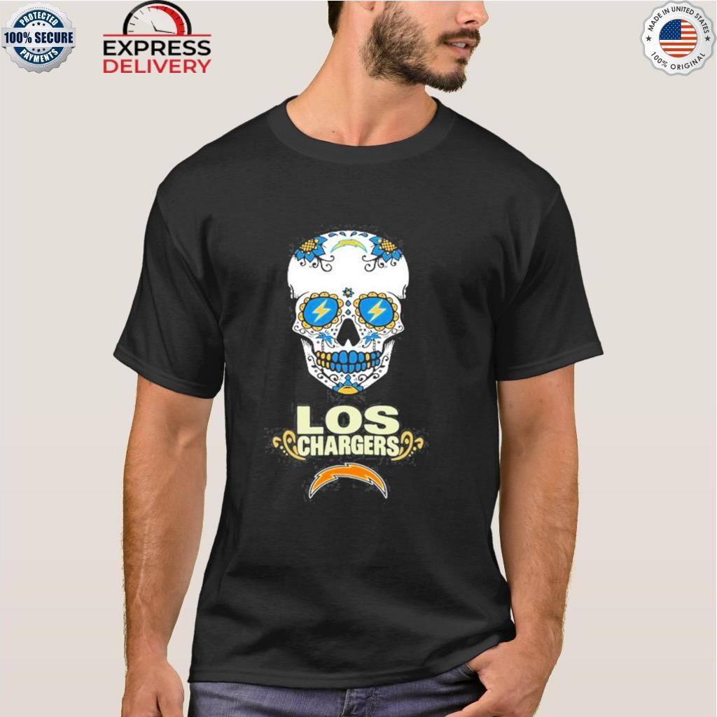 Skull Los Angeles Chargers T-Shirt, Custom prints store