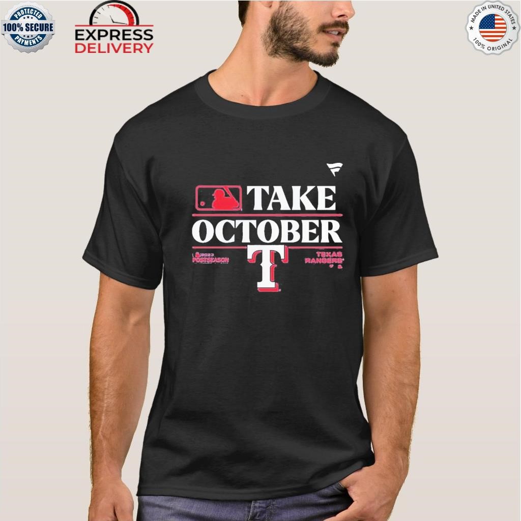 MLB Men's 2023 Postseason Take October Texas Rangers Locker Room T-Shirt