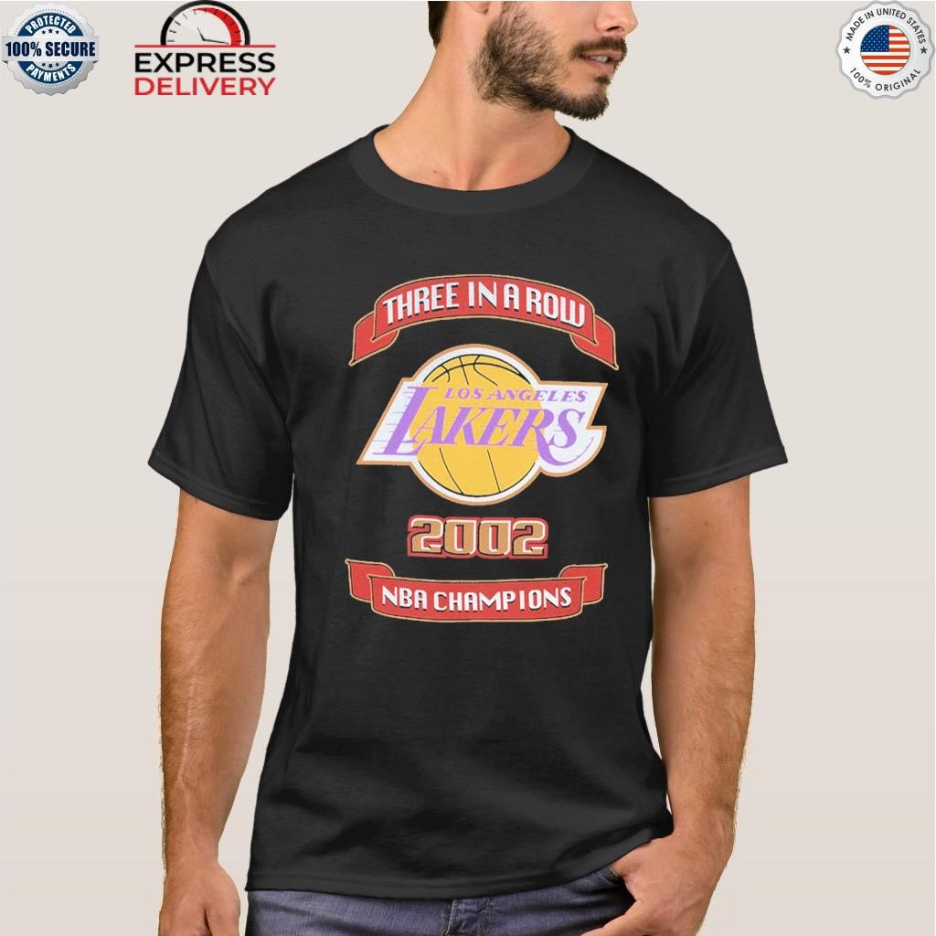 Los Angeles Lakers 3 Peat Champions 2002 Shirt - High-Quality