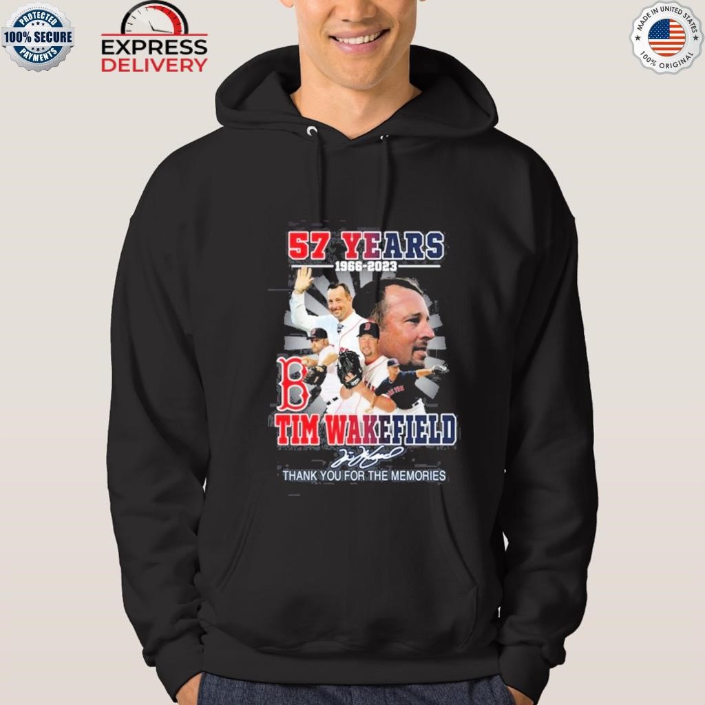 In Memory Of 1966 – 2023 57 Tim Wakefield Pittsburgh Pirates 1992 – 1993  Boston Red Sox 1995 – 2011 Thank You For The Memories T-shirt,Sweater,  Hoodie, And Long Sleeved, Ladies, Tank Top