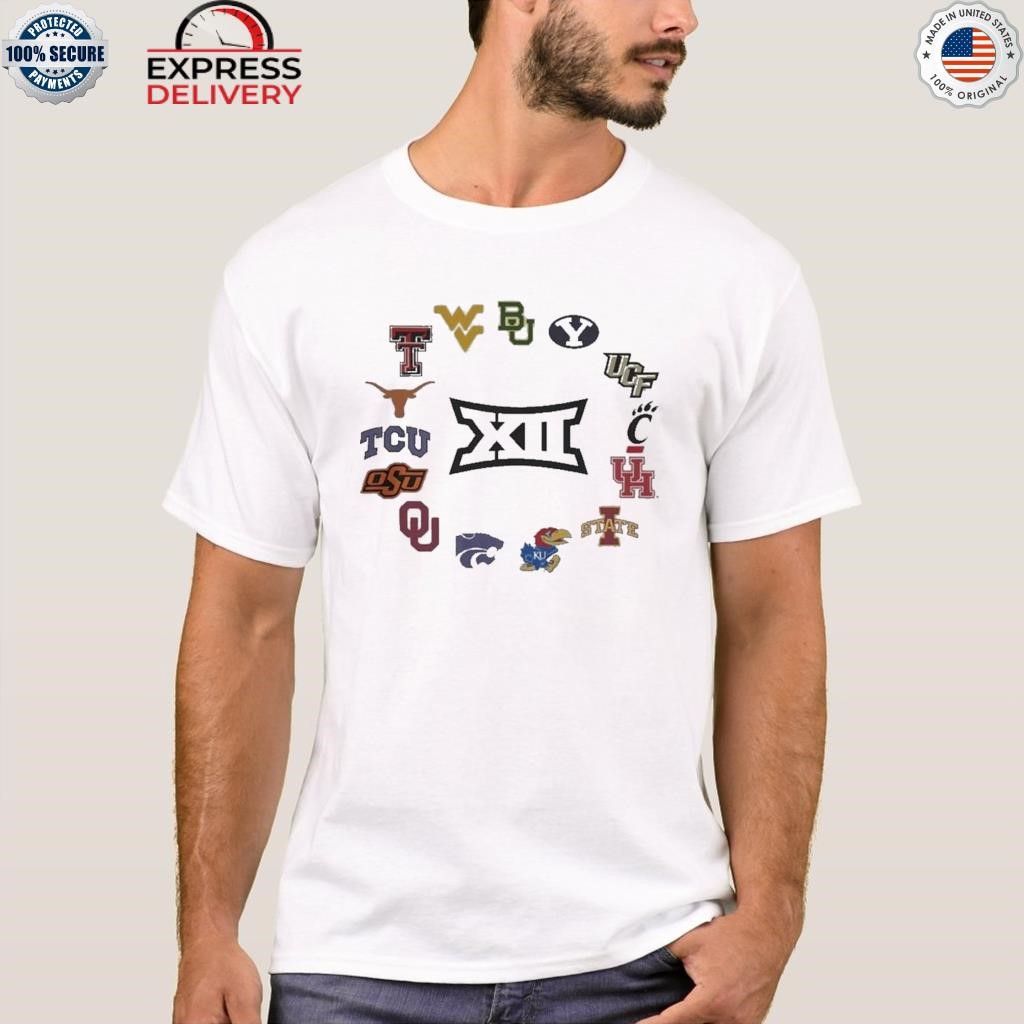 Event 1 store big 12 conference oxford all teams logo 2023 shirt