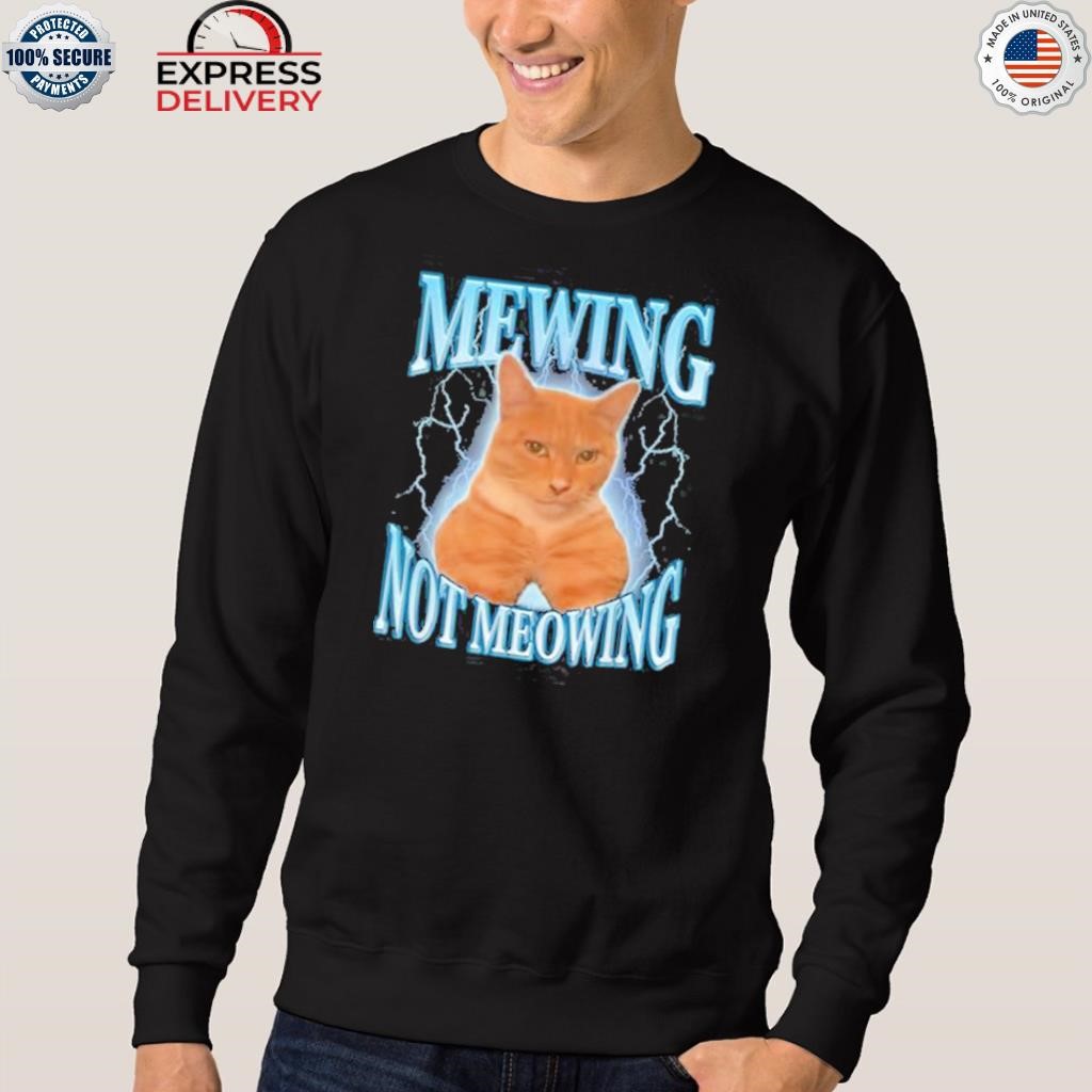 Cat Meme Mewing Looksmax Meowing Cat TShirt, hoodie, sweater, long