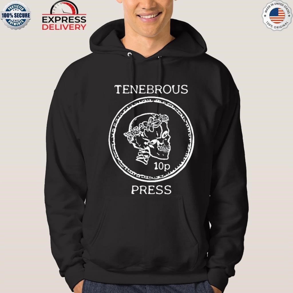 Tenebrous press skull and laurel straight cut hoodie