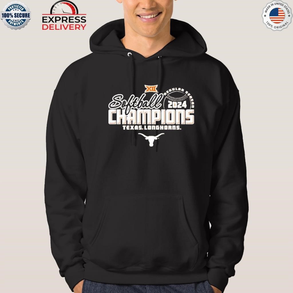 Official Texas orange Texas longhorns 2024 big 12 softball regular season champions hoodie