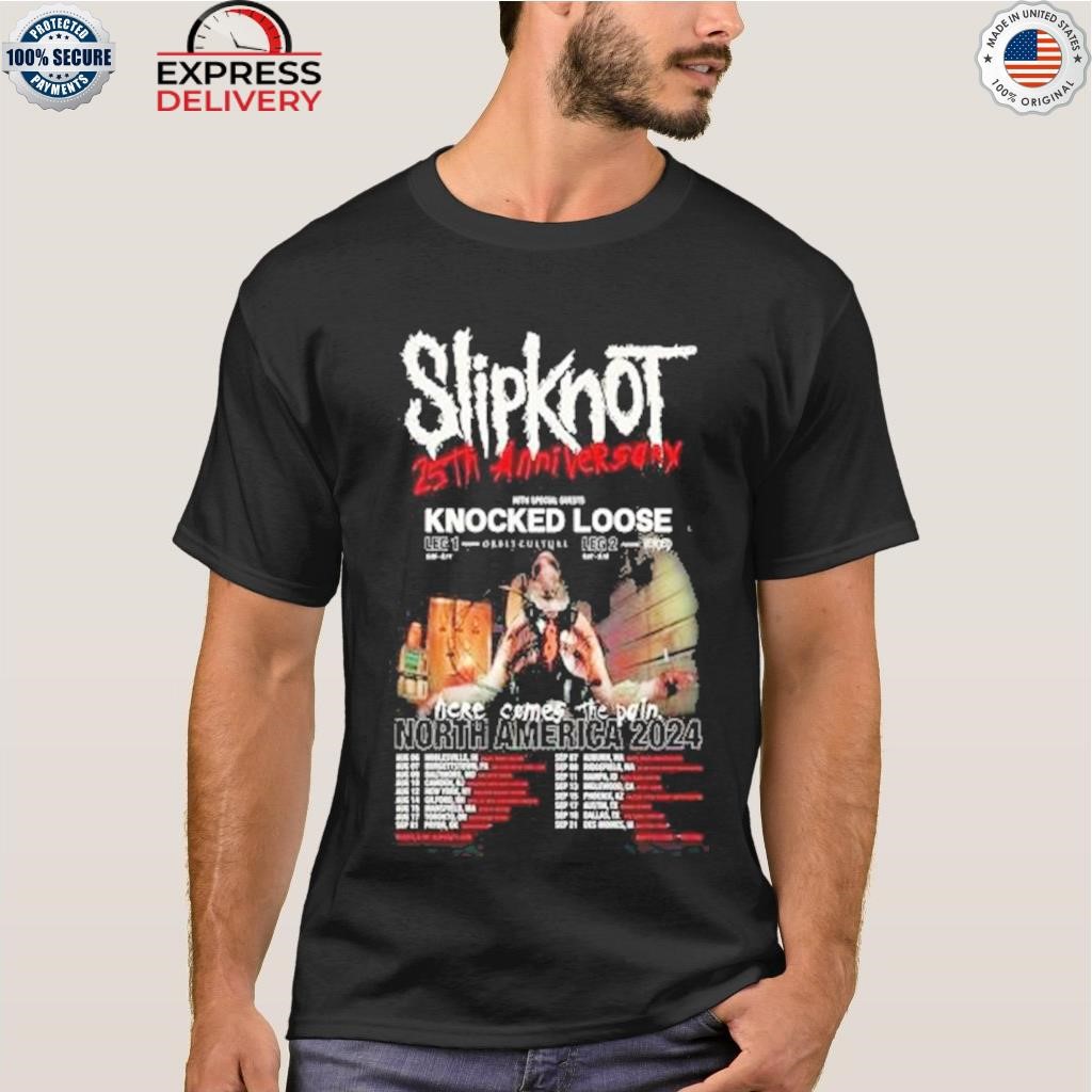 Slipknot 25th anniversary tour with special guests knocked loose shirt