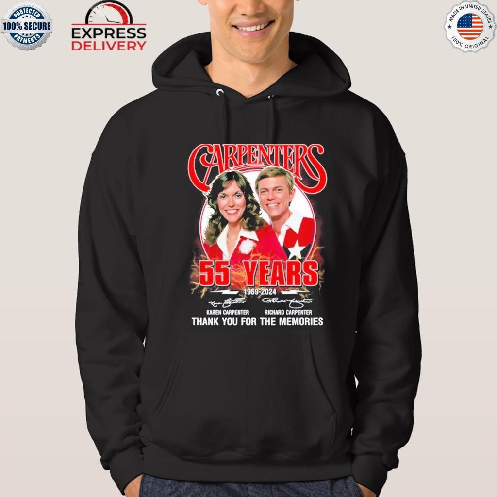 The carpenters 55 years 1969 2024 thank you for the memories hoodie