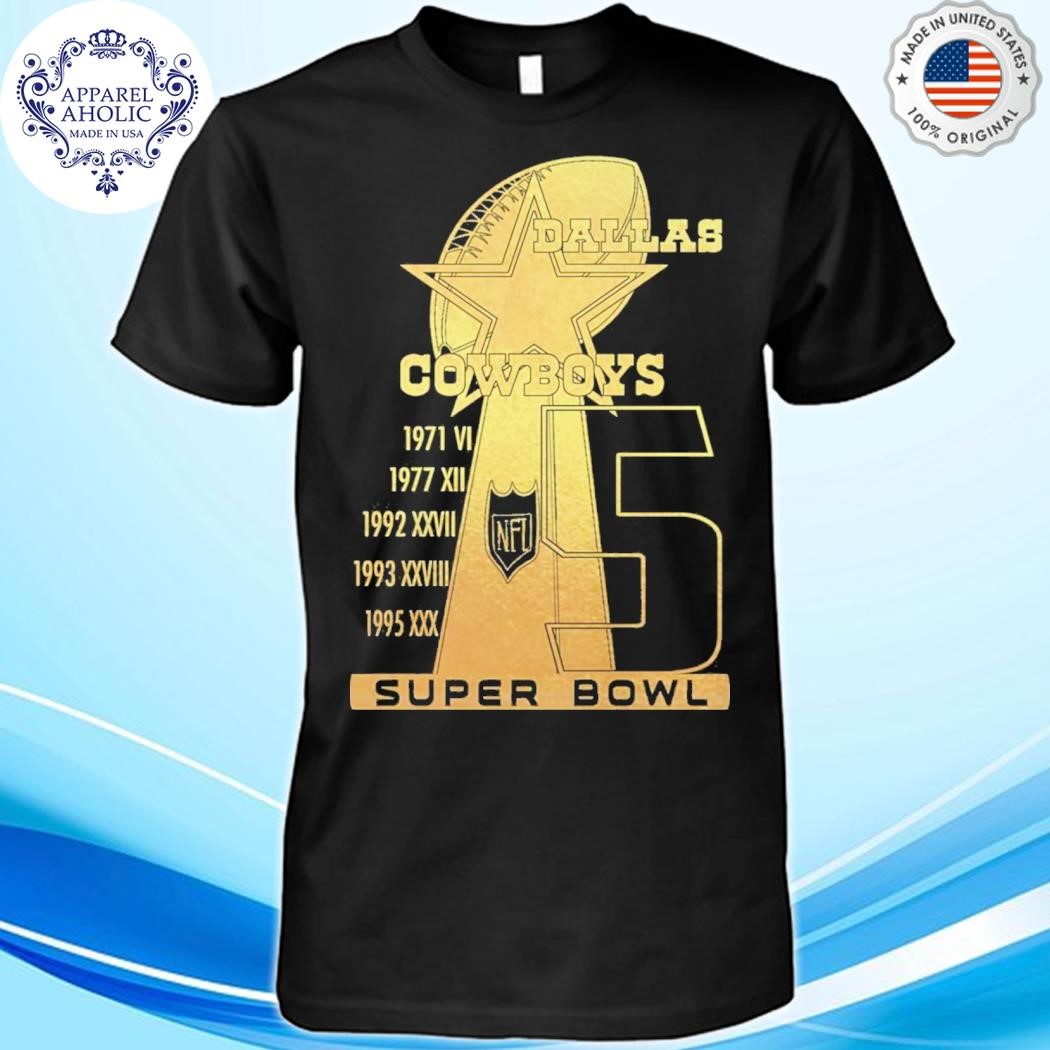 Dallas Cowboys Super Bowl Champions For 5 Times T-Shirt