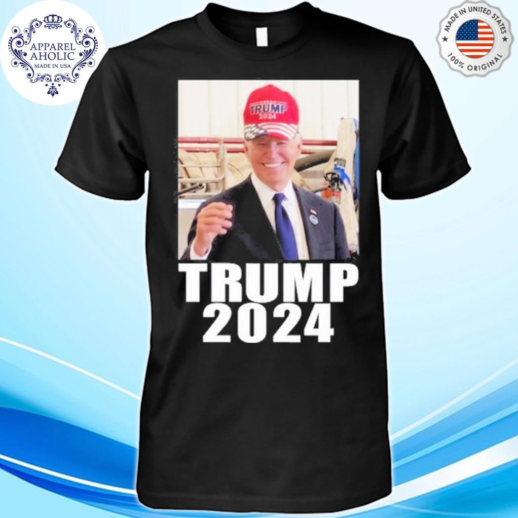 Joe Biden Wearing Trump 2024 Hat Shirt