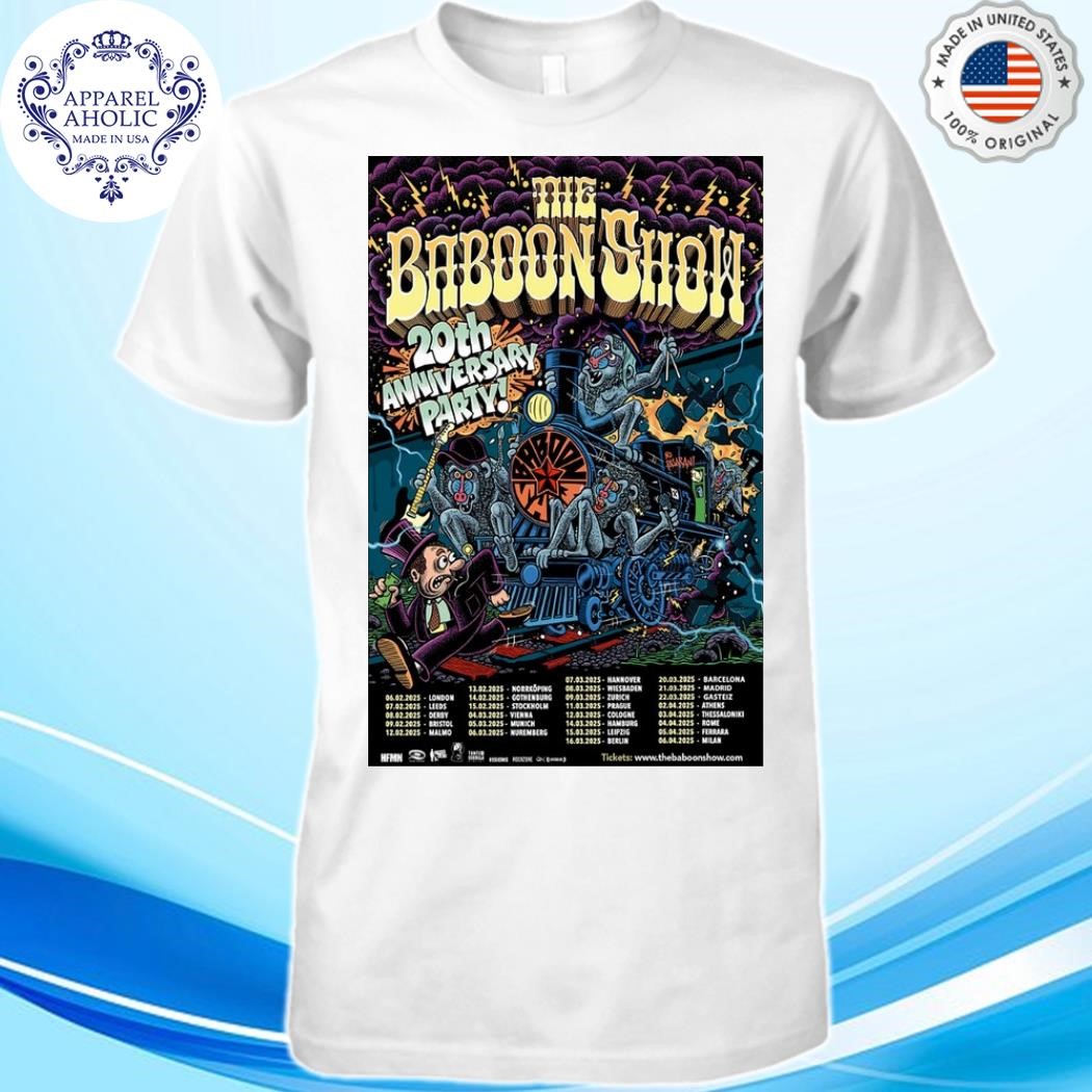 Official Poster The Baboon Show 20th Anniversary Party 25 Shirt