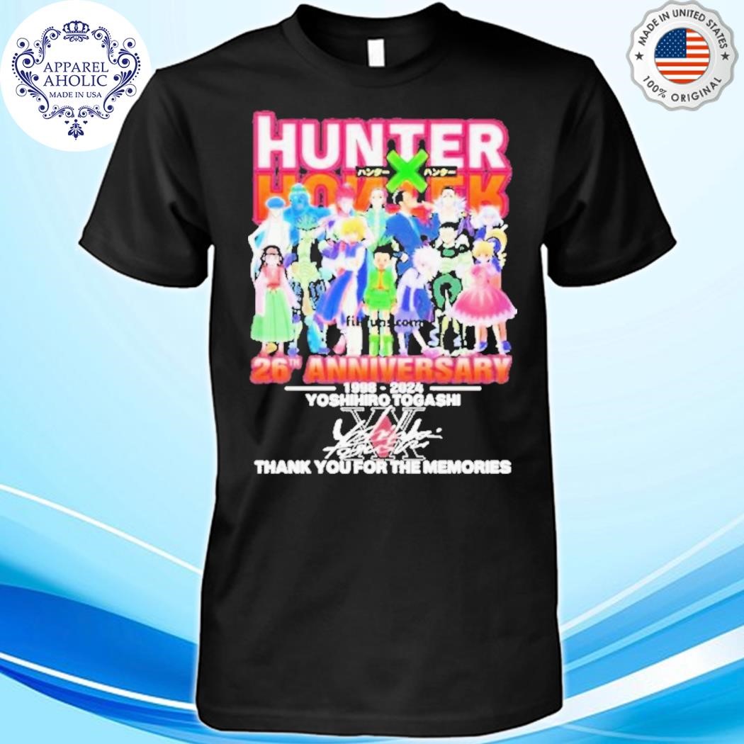 Official Hunter x Hunter 26th Anniversary 1998-2024 Yoshihiro Togashi Thank You For The Memories Shirt