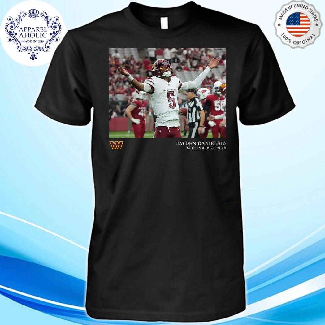 Official Jayden Daniels Washington Commanders NFL Flash Features Week 4 Shirt