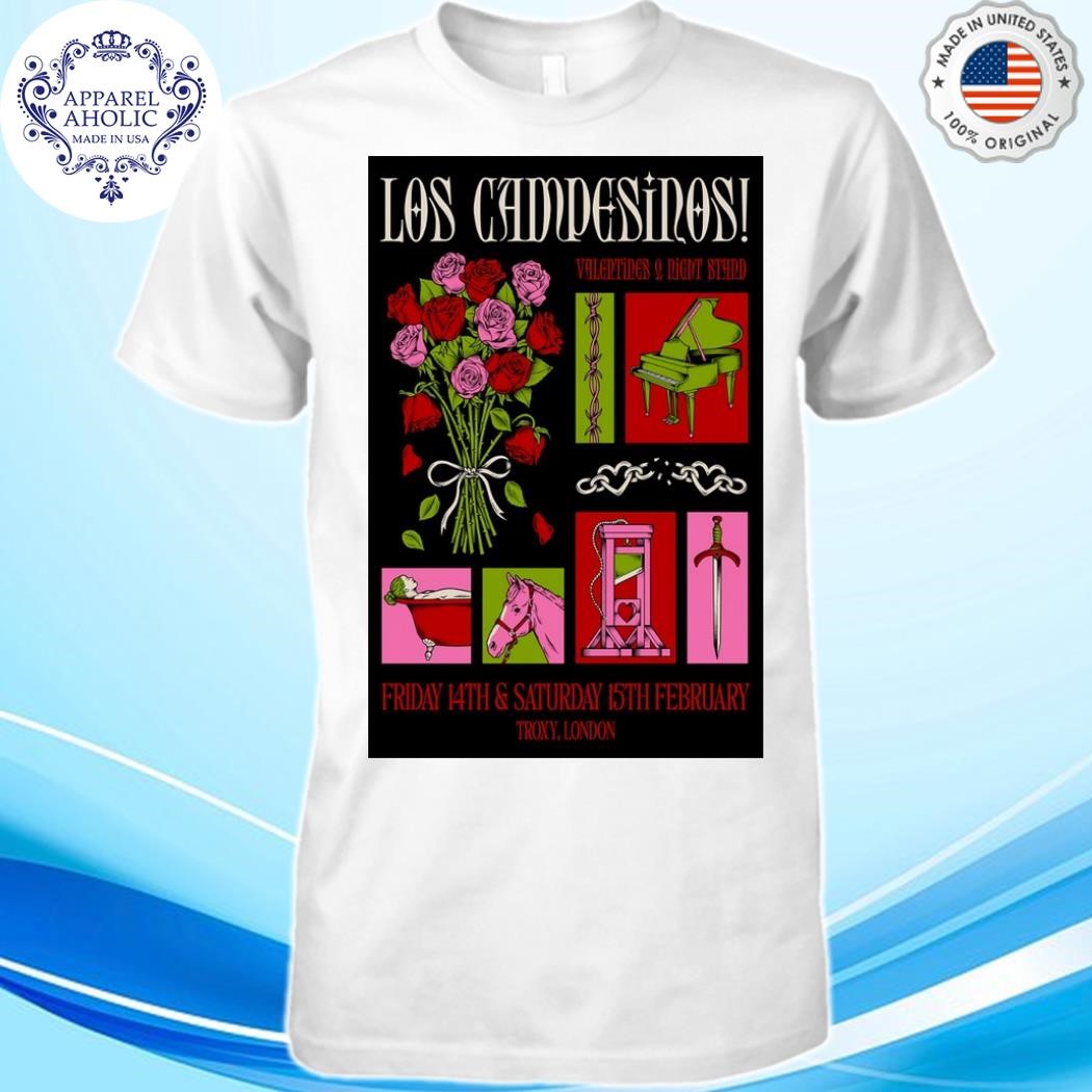 Official Los Campesinos! February 14-15, 2025 Troxy, London UK Tour Poster Shirt