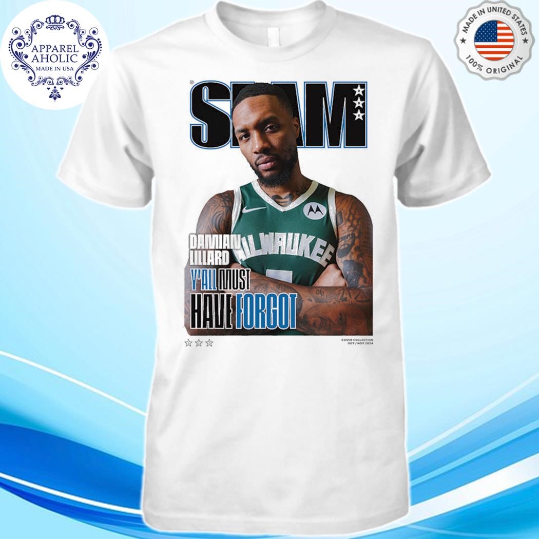 Official SLAM 252 Cover Damian Lillard From Milwaukee Bucks NBA 2024-225 NBA Shirt