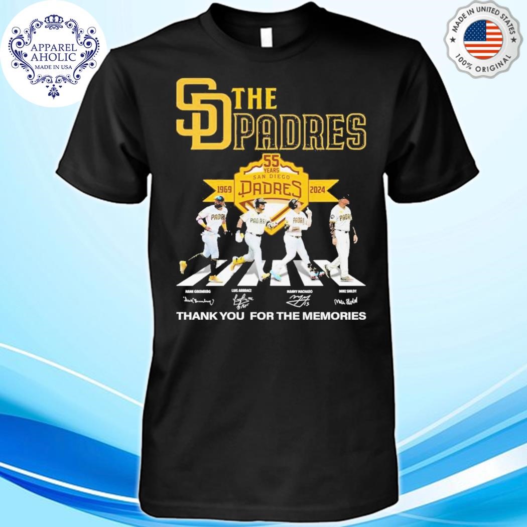 Official San Diego Padres 55 Years Of The Padres Champions 1969-2024 Thank You Shirt