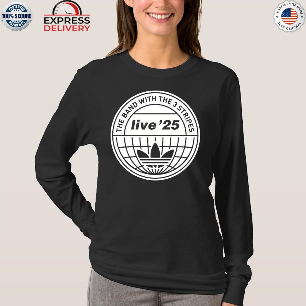 トップス oasis Live '25 Adidas 3 Stripes T-Shirt Live '25 adidas 3 Stripes Long Sleeve T-Shirt Black – Oasis